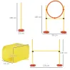Conjunto 4 Obstáculos de Entrenamiento para Perro Set de Agilidad para Mascotas Estable Altura Ajustable de Aro ... - Ogal.Es