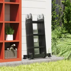 Escalera Multiusos Plegable Escalón Caballete 5 en 1 Portátil con 2 Placas de Plataforma Pie Antideslizante 6 In... - Ogal.Es