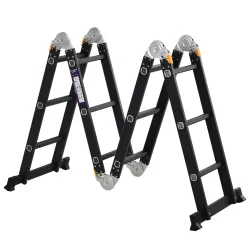 Escalera Multiusos Plegable Escalón Caballete 5 en 1 Portátil con 2 Placas de Plataforma Pie Antideslizante 6 In... - Ogal.Es