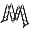 Escalera Multiusos Plegable Escalón Caballete 5 en 1 Portátil con 2 Placas de Plataforma Pie Antideslizante 6 In... - Ogal.Es