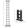 Escalera Multiusos Plegable Escalón Caballete 5 en 1 Portátil con 2 Placas de Plataforma Pie Antideslizante 6 In... - Ogal.Es