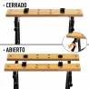 Banco de Trabajo Plegable, 4 en 1, Mesa de Trabajo con 4 Abrazaderas Ajustables, 2 Manivelas, 2 Paneles de MDF, ... - Ogal.Es