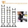 Escalera Telescópica Plagable Multifuncional Estable Marco en A Portátil de 10 Pasos 3 Formas 320x67x7 cm Negro - Ogal.Es