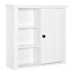 Armario de Baño de Pared Multifuncional Gabinete para Ahorro de Espacio con 3 Niveles Abiertos 1 Puerta Estante ... - Ogal.Es