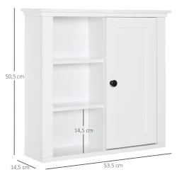 Armario de Baño de Pared Multifuncional Gabinete para Ahorro de Espacio con 3 Niveles Abiertos 1 Puerta Estante ... - Ogal.Es