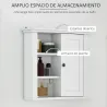 Armario de Baño de Pared Multifuncional Gabinete para Ahorro de Espacio con 3 Niveles Abiertos 1 Puerta Estante ... - Ogal.Es