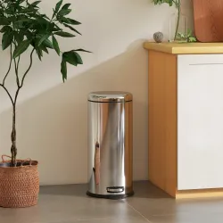 Cubo de Basura con Apertura a Pedal Basurero Automático Cierre Interno Extraíble con Volumen de 30 L Acero Inoxi... - Ogal.Es
