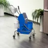 Cubo de Fregona 26 L Cubo Fregado Comercial con Escurridor de Presión Hacia Abajo Ruedas y Cestas de Almacenamie... - Ogal.Es