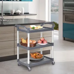 Carrito Auxiliar con Ruedas de Aleación de Aluminio Carrito de Cocina de 3 Niveles Carrito de Almacenamiento Car... - Ogal.Es