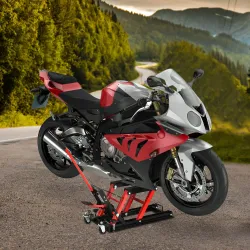 Gato Hidráulico de Motocicletas Soporte 680 kg Elevador ATV para Garaje Pista Altura Ajustable 24-36 cm con Plat... - Ogal.Es