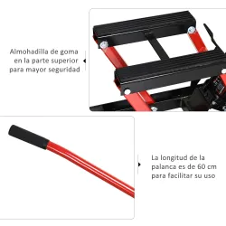 Gato Hidráulico de Motocicletas Soporte 680 kg Elevador ATV para Garaje Pista Altura Ajustable 24-36 cm con Plat... - Ogal.Es