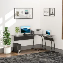 Mesa de Computadora en Forma de L Escritorio para Estudio Oficina Minimalista Moderno con Gran Espacio 112,5x152... - Ogal.Es