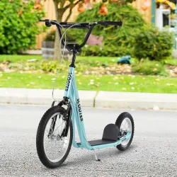 Scooter Patinete para Niños Mayores de 5 Años con 2 Neumáticos de Caucho Inflable con Doble Freno Manillar Ajust... - Ogal.Es