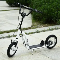 Patinete para Niños Mayores de 5 Años Scooter 2 Neumáticos Inflables de Caucho con Frenos Manillar Ajustable Ped... - Ogal.Es