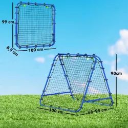 Red de Rebote Plegable y Ajustable para Entrenamiento de Fútbol Béisbol y Tenis 100x95x90 cm Azul - Ogal.Es
