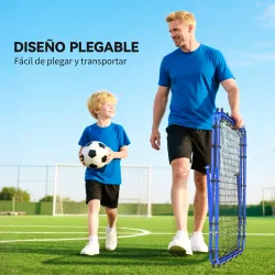 Red de Rebote Plegable y Ajustable para Entrenamiento de Fútbol Béisbol y Tenis 100x95x90 cm Azul - Ogal.Es