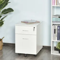 Cajonera de Oficina con Ruedas Mueble Archivador con 2 Cajones para Documentos en Tamaño A4 Cerradura 40x49x58 c... - Ogal.Es