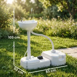 Fregadero Portátil Lavamanos para Actividades al Aire Libre o Camping con Tanques de Recuperación de Agua 17 L D... - Ogal.Es