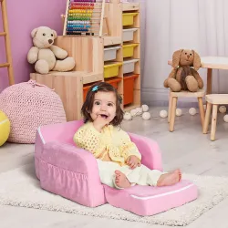 Sillón para Niños de 3 Años Sofá Transformable Diseño 2 en 1 Cama Infantil Plegable de 2 Posiciones con Reposabr... - Ogal.Es