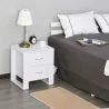 Mesita de Noche con 2 Cajones Patas y Base Elevada para Dormitorio Mesa Lateral para Sala de Estar Estilo Modern... - Ogal.Es