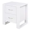 Mesita de Noche con 2 Cajones Patas y Base Elevada para Dormitorio Mesa Lateral para Sala de Estar Estilo Modern... - Ogal.Es