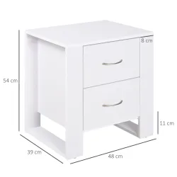 Mesita de Noche con 2 Cajones Patas y Base Elevada para Dormitorio Mesa Lateral para Sala de Estar Estilo Modern... - Ogal.Es