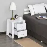 Mesita de Noche con 2 Cajones Patas y Base Elevada para Dormitorio Mesa Lateral para Sala de Estar Estilo Modern... - Ogal.Es