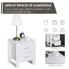 Mesita de Noche con 2 Cajones Patas y Base Elevada para Dormitorio Mesa Lateral para Sala de Estar Estilo Modern... - Ogal.Es
