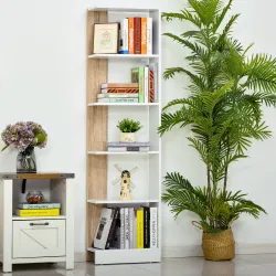 Estantería de Almacenaje con 5 Estantes Librería Multiusos para Estudio Oficina con Base Elevada Diseño Elegante... - Ogal.Es