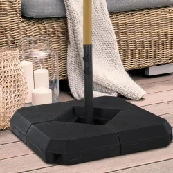 Base para Sombrilla de Ø48 mm con 4 Pesos Rellenables de Agua o Arena de 60L Soporte de Sombrilla en Forma de Cr... - Ogal.Es