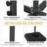 Base para Sombrilla de Ø48 mm con 4 Pesos Rellenables de Agua o Arena de 60L Soporte de Sombrilla en Forma de Cr... - Ogal.Es