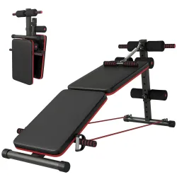 Banco de Ejercicio o Musculación, Banco Abdominales Plegable Ajustable en Altura con Soporte Poplíteo Regulable ... - Ogal.Es