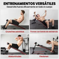 Banco de Ejercicio o Musculación, Banco Abdominales Plegable Ajustable en Altura con Soporte Poplíteo Regulable ... - Ogal.Es