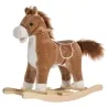 Juguete Balancín de Felpa Suave con Música Relinchos Sonidos de Galope Boca y Cola Móviles 65x32,5x61 cm Marrón - Ogal.Es