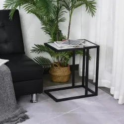 Mesita Auxiliar Mesa Lateral para Sofá Moderna con Superficie Imitación Mármol Estructura de Metal 45x30x51,5 cm... - Ogal.Es