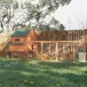 Gallinero de Exterior de Madera para 4-6 Gallinas con 2 Nidos Bandeja Extraíble y Rampa 347x160x150 cm Madera na... - Ogal.Es