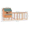 Gallinero de Exterior de Madera para 4-6 Gallinas con 2 Nidos Bandeja Extraíble y Rampa 347x160x150 cm Madera na... - Ogal.Es