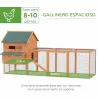 Gallinero de Exterior de Madera para 4-6 Gallinas con 2 Nidos Bandeja Extraíble y Rampa 347x160x150 cm Madera na... - Ogal.Es