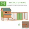 Gallinero de Exterior de Madera para 4-6 Gallinas con 2 Nidos Bandeja Extraíble y Rampa 347x160x150 cm Madera na... - Ogal.Es