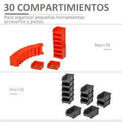Estantería de Almacenaje para Pared 33 Piezas con Cajas de 2 Tamaños Diferentes Ideal para Tornillos 37,5x18x63 ... - Ogal.Es