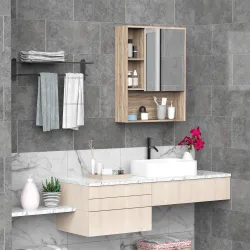 Armario con Espejo Armario de Baño Montado en Pared con Estante Ajustable en Altura Espacio Interno Estantes Abi... - Ogal.Es
