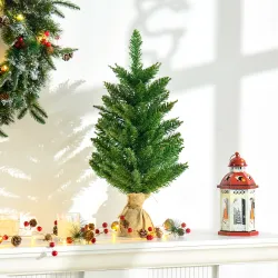 Árbol de Navidad Artificial Pequeño de 60 cm Altura con 70 Ramas Base de Tela Mini Árbol Navideño Realista para ... - Ogal.Es