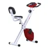 Bicicleta Estática Plegable con Resistencia Magnética Asiento con Altura Ajustable y Pulsómetro 43x97x109 cm Rojo - Ogal.Es