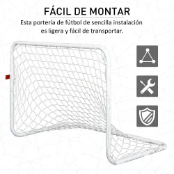 Set de 2 Porterías de Fútbol con Red y Balón para Niños y Adultos, Juguete Deportivo para Exterior Jardín con In... - Ogal.Es