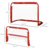 Mini Porterías de Fútbol Plegables Set de 2 Porterías de Exterior para Niños y Adultos 90x36x60 cm Rojo - Ogal.Es