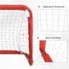 Mini Porterías de Fútbol Plegables Set de 2 Porterías de Exterior para Niños y Adultos 90x36x60 cm Rojo - Ogal.Es