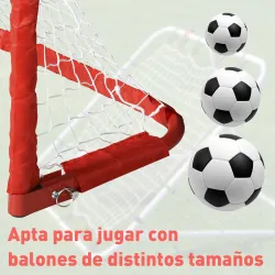 Mini Porterías de Fútbol Plegables Set de 2 Porterías de Exterior para Niños y Adultos 90x36x60 cm Rojo - Ogal.Es