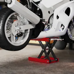 Plataforma Elevadora de Tijera Carga 500 kg Altura Ajustable 10-37 cm Soporte para Motocicletas Soporte de Moto ... - Ogal.Es
