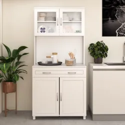 Mueble Aparador auxiliar de Cocina Alacena Armario de Comedor con Estantes Interiores Ajustables y Cajón 80x48x1... - Ogal.Es