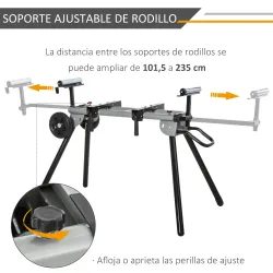 Soporte Universal para Sierra Ingletadora Plegable con Distancia de Trabajo Ajustable Fácil de Transportar y Alm... - Ogal.Es